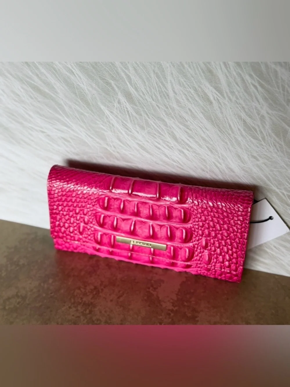 BRAHMIN Cordelia Wallet Pink Affection Melbourne Ombre genuine Leather NWT Firm - Picture 3 of 12